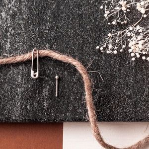 Safety pin crawler and stud sterling silver